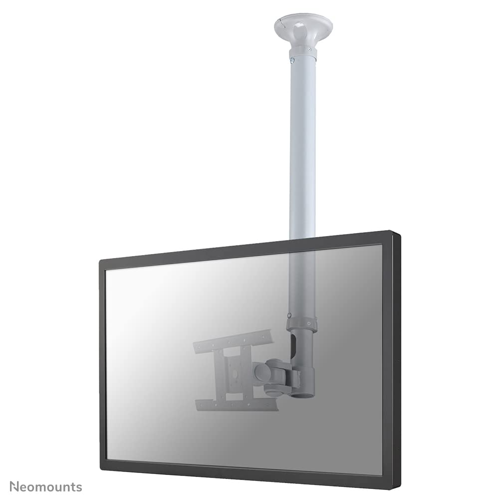 Newstar FPMA-C100SILVER TV/Monitor Ceiling Mount for 10"-30" Screen, Height Adjustable - Silver