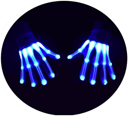 atomic sports LED Skeleton Gloves that Glow in the Dark (Blue)