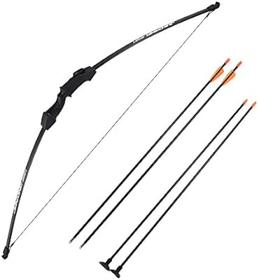 Amazon Co Jp 10代のための4矢印18 Lbを持つ45インチアーチェリー弓と矢セットスタートリカーブボウ に反らす弓アウトドアスポーツ ゲームハンティング玩具ギフトボウキット おもちゃ