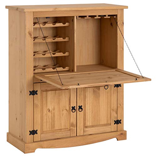 IDIMEX Weinschrank Tequila, schöner Barschrank im Mexiko Stil, praktische Hausbar aus Kiefer massiv in gebeizt/gewachst… – Bild 5
