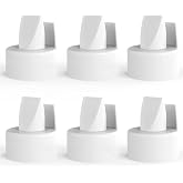 [6-Count] Papablic Duckbill Valves, Replacement Milk Valves Compatible with Spectra S1 S2 &amp; Medela Breast Pumps Parts Accessories, BPA &amp; DEHP Free, Food-Grade Silicone, Easy to Clean, White