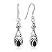925 Sterling Silver Dangle Hook Earrings Chuvora Jewelry Black Onyx Gemstone Filigree
