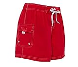 Adoretex Women's Board Short Swimwear - FB006 - Red - XXX-Large