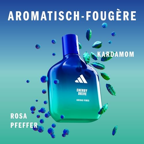 Vibes Energy Drive Eau de Parfum, langanhaltender, energiespendender Unisex-Duft mit natürlichen ätherischen Ölen, 100ml
