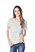 Bearsland Maternity Women's Striped Short Sleeves Maternity Nursing Top gray/white,Graywhite,Large
