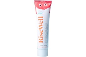 RiseWell Travel Kids Mineral Toothpaste - Kids Travel Toothpaste with Hydroxyapatite - Safe to Swallow, No Added Fluoride and All Natural (Cake Batter Flavor)