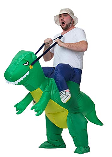 Obosoyo Inflatable Dinosaur Costumes Halloween Cosplay Costumes Gaint Suit for Audlts and Kids Adult Green Dinosaur - Thumbnail 4