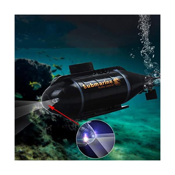 PIGMAMA 5 '' Mini RC U-Boot Glühend, Radio Fernbedienung Boot Schiff, Elektronisches U-Boot Boot Wasserspielzeug… – Bild 7
