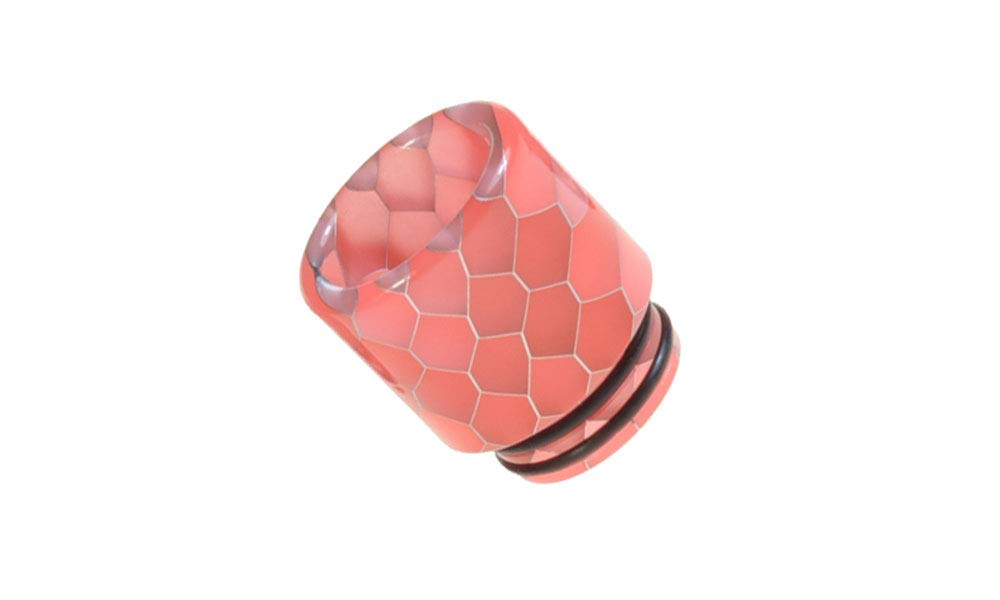 Armerah Snakeskin Glow 810 Drip Tip eCig Mouthpiece Short/Wide Luminous Resin Single Pink