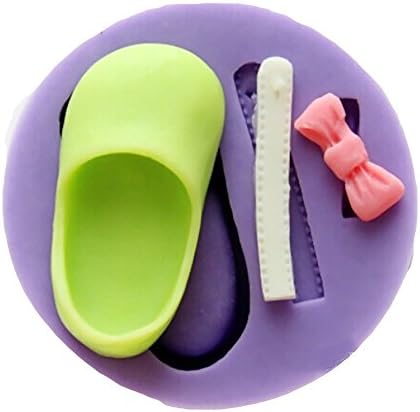 PIAGO 1 Pcs Shoes And Bowknot Fondant Mold Silicone Resin Clay Moulds Candy Mold Cake Decoration Tool