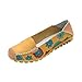 Maybest Women Bright Color Casual Flower Printed Slip On Leather Flat Pumps Moccasins Dancing Shoes