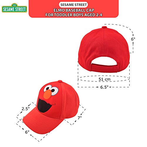 Sesame Street Toddler Boys' Elmo Cotton Baseball Cap, Light Red, Age 2-4