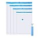 Vacuum Storage Saver Bags 4 Pack (1 x Small, 1 x Medium, 1 x Large, 1 x Jumbo) With Hand Pump Set