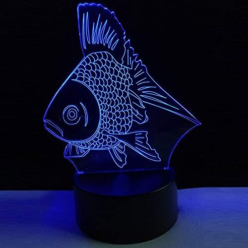 Rulaifozhu Children's Day Gifts Modern Night Lights Color Change Tables Tables Lighting Bedroom Children's Gifts Goldfish Home Decoration 7 Colors, LED, 3D Vision Night Lights
