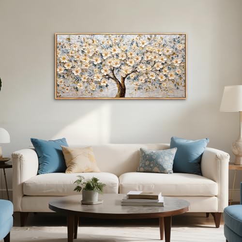 SERIMINO Modern Living Room Decoration Frames, Large Decorative Canvas, Decorative Prints Tree of Life, Flower Paintings, Nature Room, Bedroom, Dining Room, Hallway, 60 x 120 cm