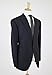 Brioni Luxurious Black Pinstriped 100% Wool Suit 55/44 Reg