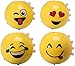 Fun Land Large 3 Inch Emoji Spinning Tops with Beautiful Lights, Great Stocking Stuffers Set of 4