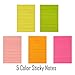 Selizo 5 Pads Sticky Notes Lined, 4 in x 6 in, 50 Sheets/Pad