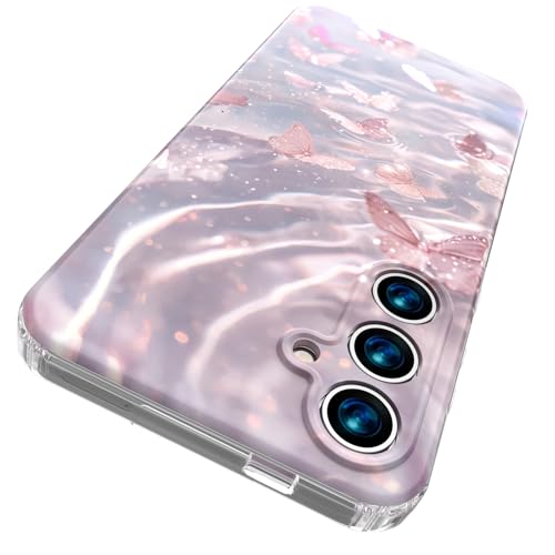 ACKETBOX for Samsung S24 fe Case,Slim Lightweight Drop Protection,Anti Yellowing,Anti Scratch,Hard PC Back,Accurate Button,Support Wireless Charging,Pink Butterfly at Amazon