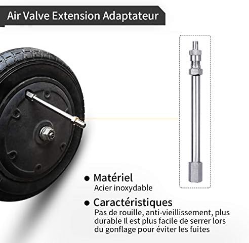 JOYXEON Pneu Roue 8 1/2X2 Chambre a air (1.8mm épais) / Pneu Plein Avant/Arrière Pneu Pneu de Rechange Compatible avec Xiaomi M365/ Pro, Durables Anti-Dérapant, Kit de démonte-pneus/Valve Extension