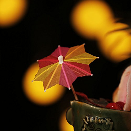 144 Pcs Handmade Umbrella Picks Cocktail Sticks for Tropical Drink Pool Party Decorations, Star Shape - Thumbnail 5