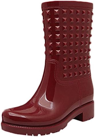 Scothen Women's Short Boots Wellies Diesel Boots Rain Boots Chelsea Boots Winter Rain Wellies Gum Boots Cuff Fashion Rain Boots Women Rain Boots Jelly Boot