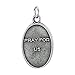 Sterling Silver St Joseph Medal Pendant Oxidized finish Oval 1 inch