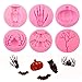 Efivs Arts 6 pcs Halloween Silicone Molds Fondant Mold Sugar Craft Tools and Gum Paste Mold Cake Decoration Tool(bat,Halloween twig,pumpkin,skull,spider and owl)