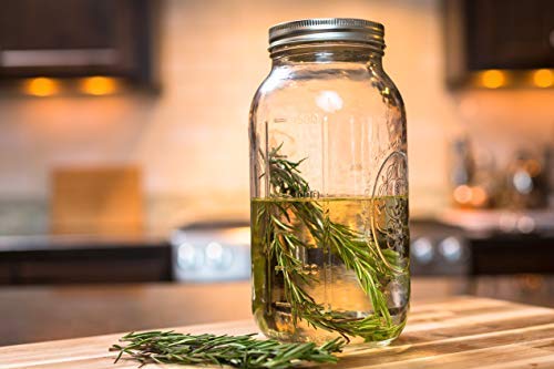 The Olive Oil & Vinegar Infusion Kit | Recipe & Instruction Book w/over 40 Recipes | Set of 500mL Dark Green Square Bottles w/Dispensers | 64oz Ball Mason Jar | Funnel Strainer | Kitchen Thermometer - Thumbnail 3