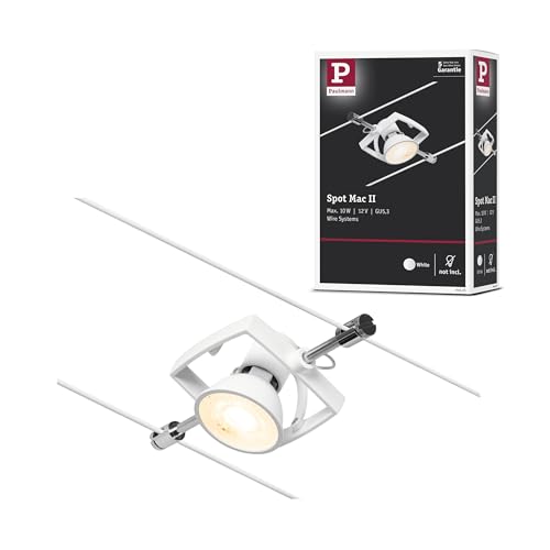 Paulmann 94433 CorDuo Spot Lighting Mac II DC, Max 10 Watt Extendable Cable Lamp Matt Chrome Plastic GU5.3 Wire System Without Bulbs