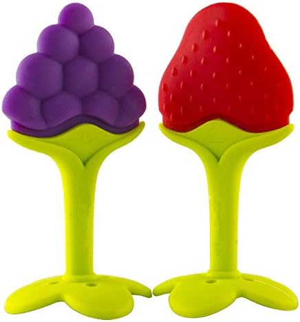 Ska Direct® Luxury Teething Toys for the Best Baby Teether Massage. Soothe Molar Teeth with Advanced Soft Natural BPA Free Razberry and Strawberry Tree Teethers.