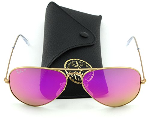 Ray-Ban RB3025 112/1Q Gold Frame / Cyclamen Flash Polarized Lens Sunglasses