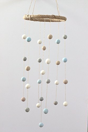 Amazon Com Nursery Ceiling Mobile Ice Blue Gray Almond White