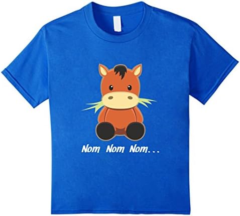 unisex-child Nom Nom Nom Hungry Baby Horse T-Shirt 6 Royal Blue