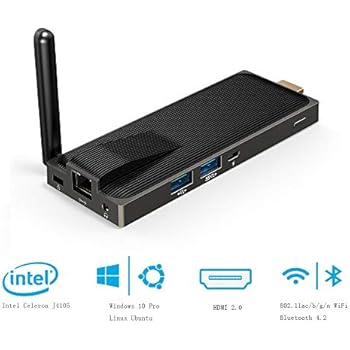 PC Stick MeLE NV41S Windows 10 Pro Intel Celeron J4105 Fanless Mini Comupter Stick 4GB 64GB eMMC Support 4K HD,2.4G/5G WiFi,Gigabit Ethernet,BT 4.2
