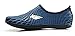 Water Sports Skin Shoes Adult Kids Slip On Aqua Barefoot Beach Socks Surf Pool Durable Outsole (US M:9.5-10, W:10.5-11, Navy)