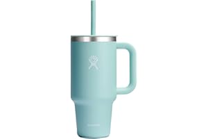 Hydro Flask Travel Tumbler with Handle, Lid and Straw - Insulated Stainless Steel in 32 Oz Dew