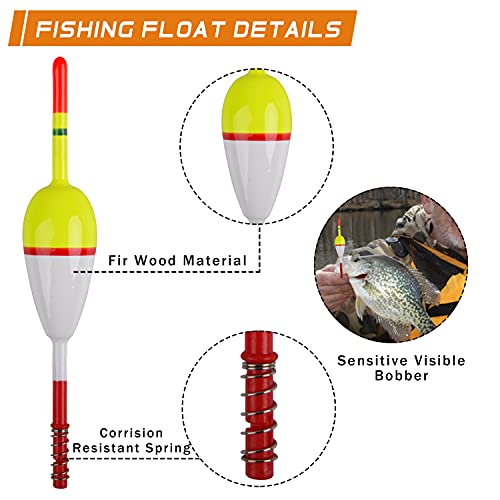 AGOOL Fishing Bobbers Balsa Wood Fishing Floats and Bobbers Spring