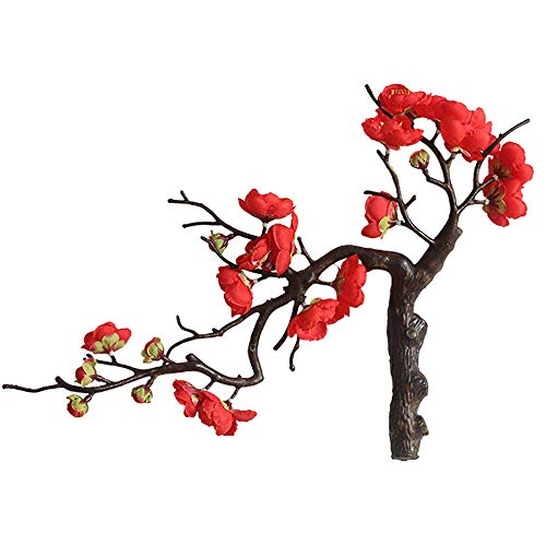 Alisy Plum Blossom Artificial Flowers, Silk Fake Flowers Floral for Home Bridal Wedding Bouquet Party Decor