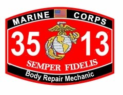 Click Here to See More Images USMC MOS 3513 Body Repair Mechanic Decal 10