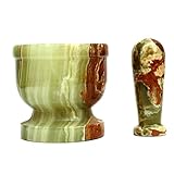 Multi Green Onyx Mortar & Pestle - Beautiful yet Sturdy for Tough Jobs - 4