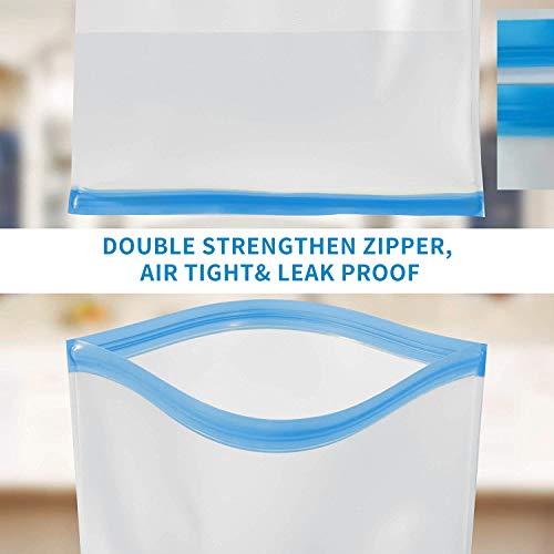 Reusable Gallon Bags 5 Packs 1 Gallon Freezer Bags Bread Box Large