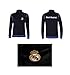 Real Madrid Track Jacket Youth Boys Zip Front (YL, Black)