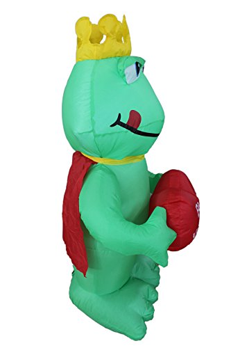 4 Foot Valentine S Day Inflatable Frog King With Sweet Heart Yard