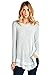 12 Ami Solid Long Knit Chiffon Hem Tunic Top Light Blue M