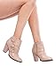Olivia K Women's Classic Stacked Wood heel with Side Zipper Enclosure - Adjustable Ankle Straps with Buckle