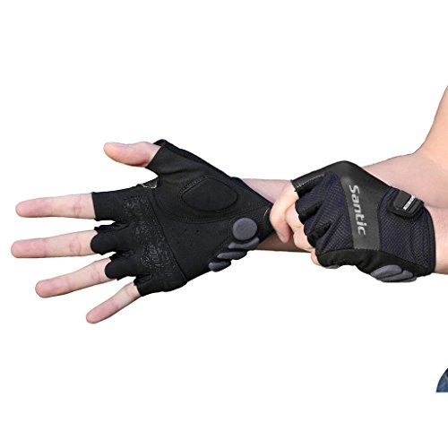 image for SANTIC Classic Fingerless Cycling Gloves with Shock-absorbing Foam Pad