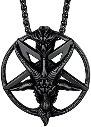 Men's Vintage Gothic Stainless Steel Satan Worship Baphomet Ram
