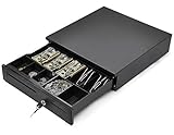 Tangkula Cash Register Drawer, for Point of Sale (POS) System with Removable Coin Tray, 5 Bill/5 Coin, RJ11 Key-Lock Works Compatible Epson POS Printers, Cash Drawer (16.5" x 16'')