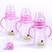Baby Care's Baby Bottle Set with Feeding Handles – Anti-Colic Baby Bottle 3-Pack – Non-Drip, Dishwasher Safe, BPA-Free Bottles – 9 Ounce Bottles + FREE BONUS Pacifier by Baby Care (Pink)